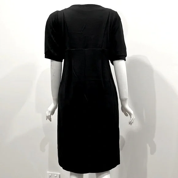 COUNTRY ROAD 100% Merino Wool. Black Midi Dress, Short Sleeve, Relax Fit - Picture 4 of 7